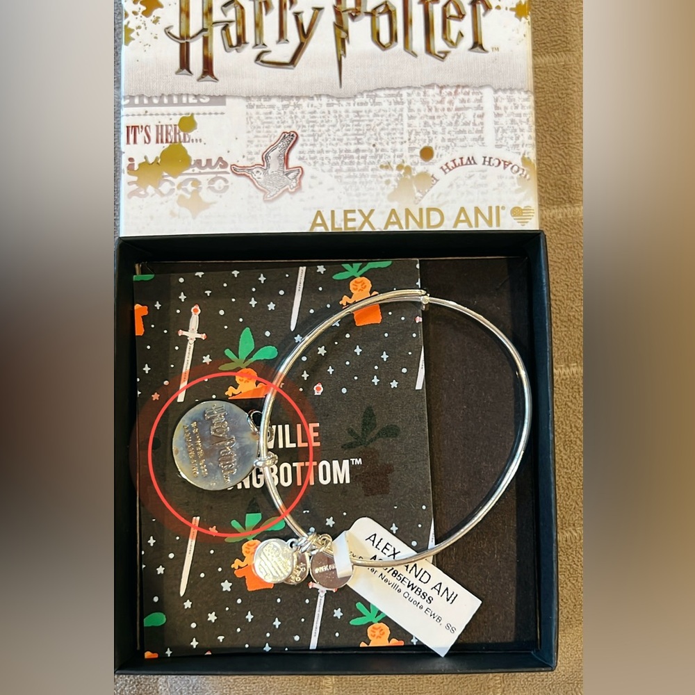 Alex and Ani Harry Potter™ Neville 'Why Is It Always Me?' Charm Bangle Bracelet - Picture 6 of 6